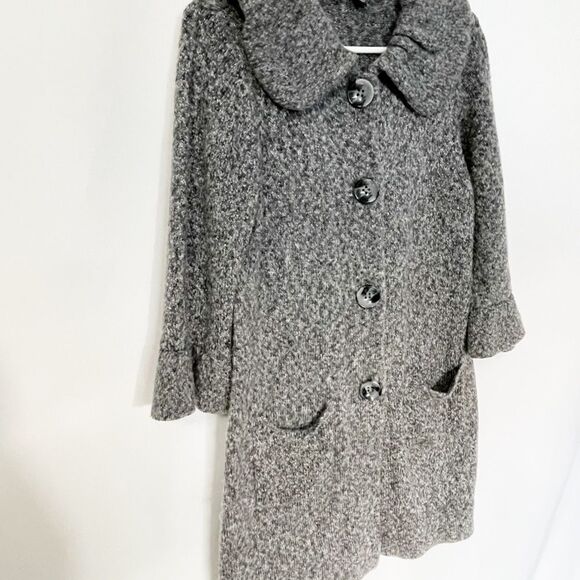 🟢Alfani Petites Black & White Marbled Knit Duster Cardigan PL - Picture 3 of 6